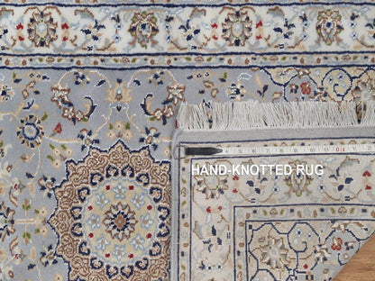 Blue 2'8" x 6'3" Fine Oriental Hand knotted Wool/Silk Rug - Sku: O092520