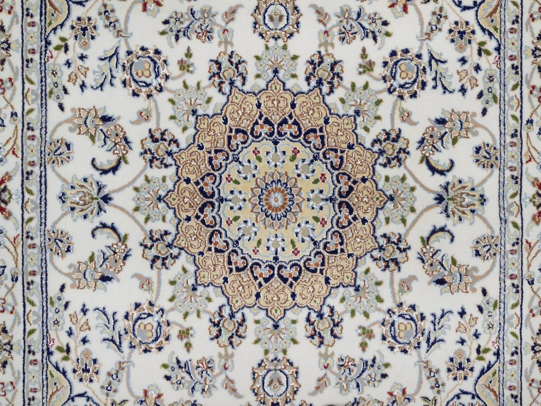 Nain Fine Oriental hand-knotted wool/silk rug in Ivory, 5'2" x 7'1" — SKU O092523 (view 5)