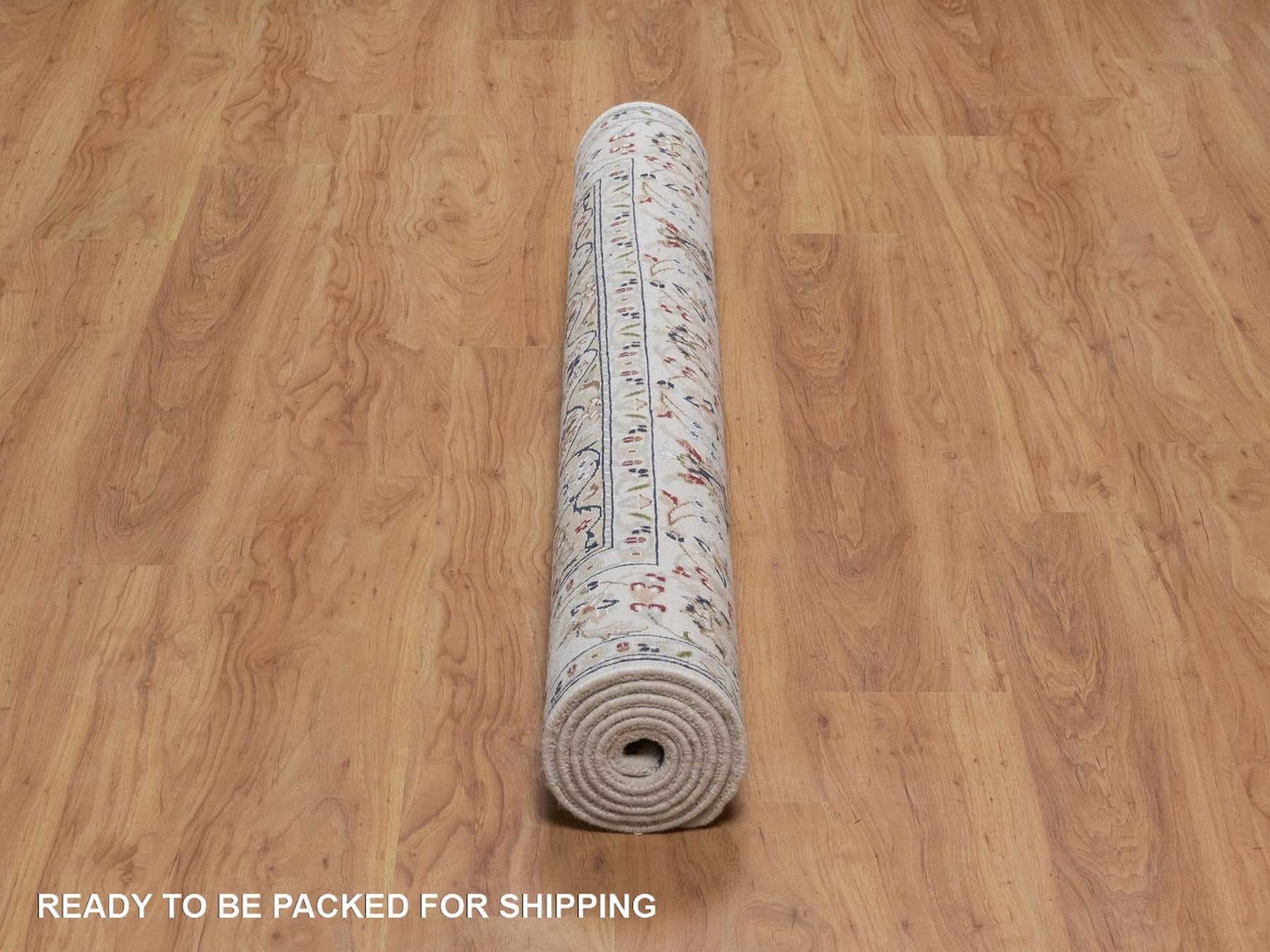 Nain Fine Oriental hand-knotted wool/silk rug in Ivory, 5'2" x 7'1" — SKU O092523 (view 6)