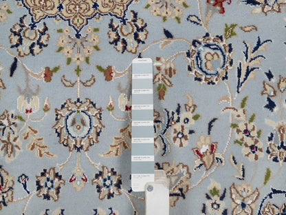 Blue 5'0" x 8'3" Fine Oriental Hand knotted Wool/Silk Rug - Sku: O092524