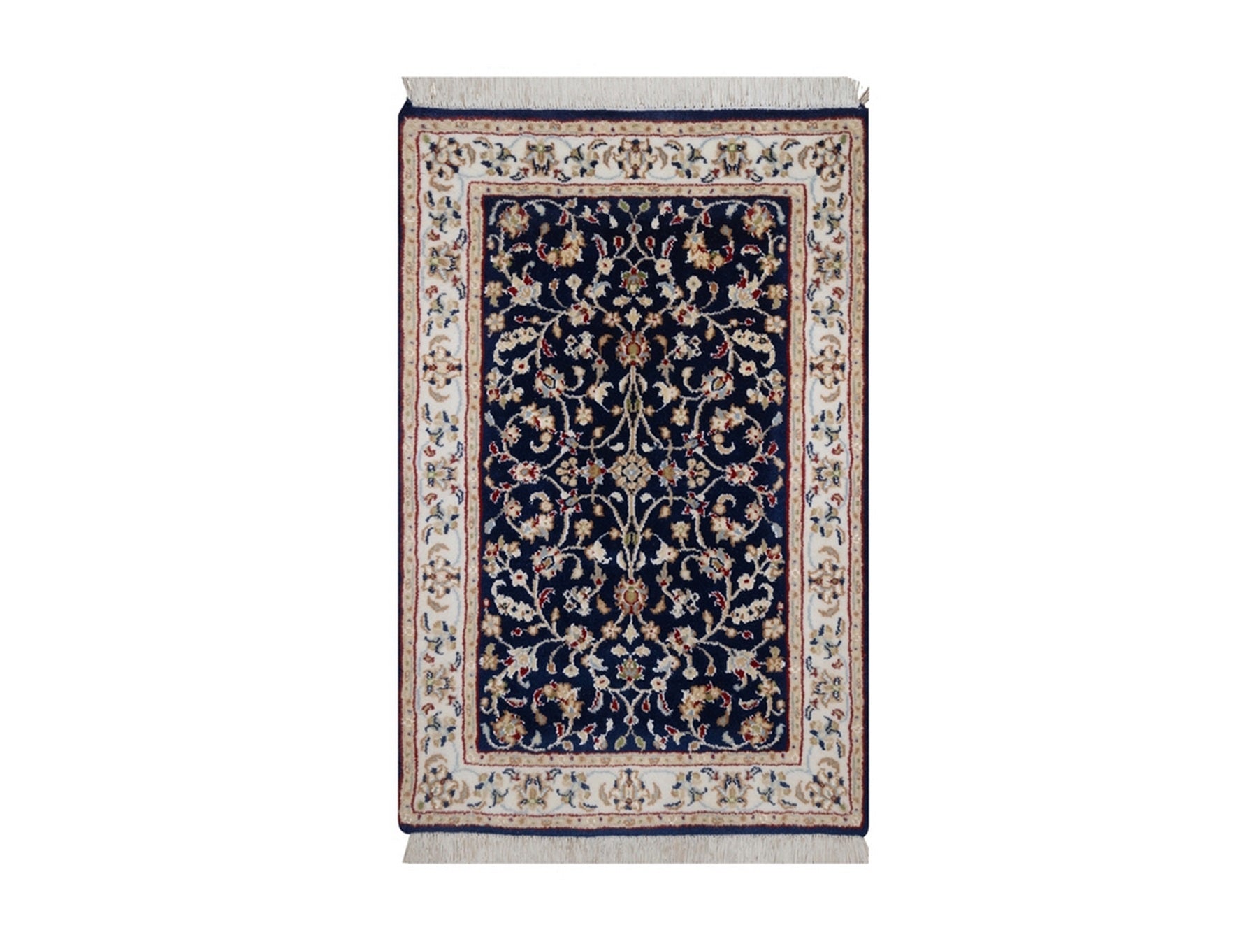 Blue 2'1" x 3'3" Fine Oriental Hand knotted Wool/Silk Rug - Sku: O092528