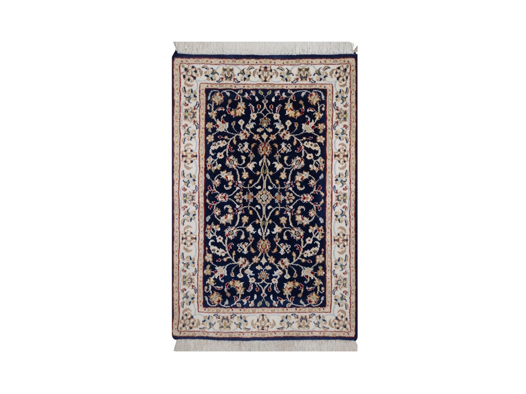 Blue 2'1" x 3'3" Fine Oriental Hand knotted Wool/Silk Rug - Sku: O092530