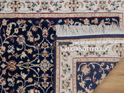 Blue 2'1" x 3'3" Fine Oriental Hand knotted Wool/Silk Rug - Sku: O092530
