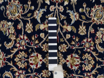 Blue 4'4" x 4'4" Fine Oriental Hand knotted Wool/Silk Rug - Sku: O092538