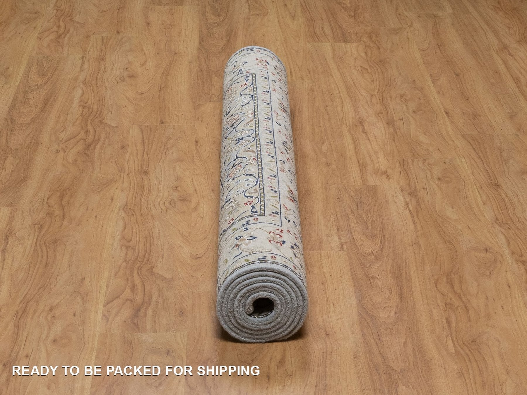 Nain Fine Oriental hand-knotted wool/silk rug in Blue & Ivory, 4'11" x 8'1" — SKU O092542 (view 6)