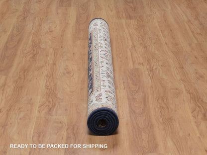 Blue 6'0" x 6'2" Fine Oriental Hand knotted Wool/Silk Rug - Sku: O092550
