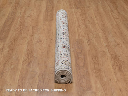 Nain Fine Oriental hand-knotted wool/silk rug in Ivory, 6' x 6'3" — SKU O092552 (view 6)