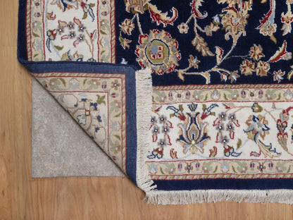 Blue 6'0" x 9'5" Fine Oriental Hand knotted Wool/Silk Rug - Sku: O092555