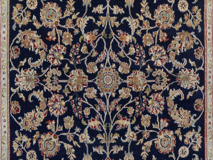 Blue 6'0" x 9'5" Fine Oriental Hand knotted Wool/Silk Rug - Sku: O092555