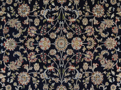 Blue 8'0" x 10'1" Fine Oriental Hand knotted Wool/Silk Rug - Sku: O092561