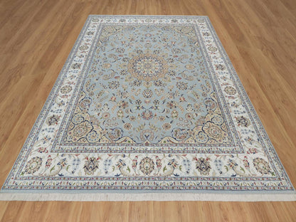 Blue 8'3" x 10'4" Fine Oriental Hand knotted Wool/Silk Rug - Sku: O092562