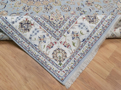 Blue 8'3" x 10'4" Fine Oriental Hand knotted Wool/Silk Rug - Sku: O092562