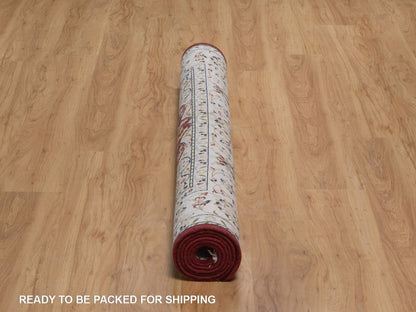 Nain Fine Oriental hand-knotted wool/silk rug in Red & Ivory, 4'10" x 7'10" — SKU O092567 (view 6)