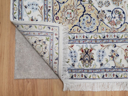 Nain Fine Oriental hand-knotted wool/silk rug in Ivory, 5'10" x 9'1" — SKU O092572 (view 4)