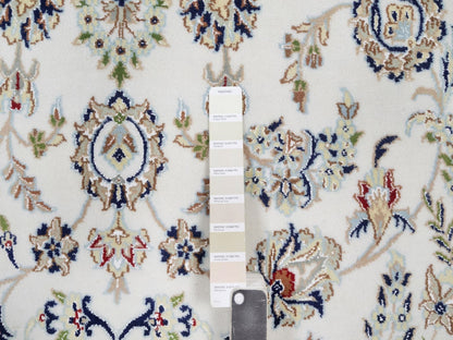 Nain Fine Oriental hand-knotted wool/silk rug in Ivory, 5'10" x 9'1" — SKU O092572 (view 7)