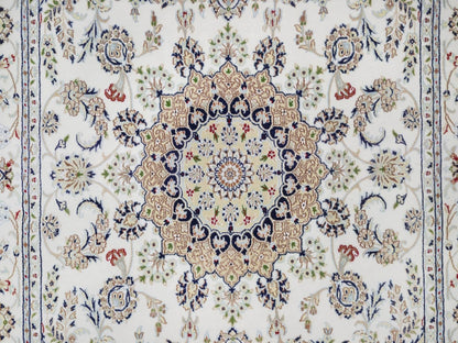 Nain Fine Oriental hand-knotted wool/silk rug in Ivory, 5'10" x 9'1" — SKU O092572 (view 8)