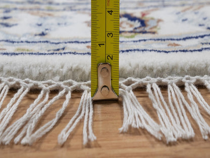 Nain Fine Oriental hand-knotted wool/silk rug in Ivory, 3'2" x 3'2" — SKU O092578 (view 7)