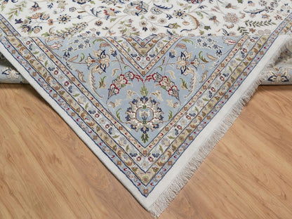 Ivory 11'11" x 15'3" Fine Oriental Hand knotted Wool/Silk Rug - Sku: O092582
