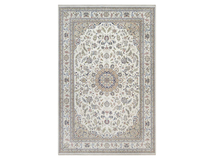 Nain Fine Oriental hand-knotted wool/silk rug in Ivory, 11'8" x 17'9" — SKU O092583