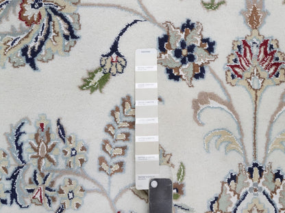 Nain Fine Oriental hand-knotted wool/silk rug in Ivory, 11'8" x 17'9" — SKU O092583 (view 7)