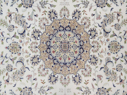 Nain Fine Oriental hand-knotted wool/silk rug in Ivory, 11'8" x 17'9" — SKU O092583 (view 8)