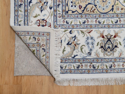 Nain Fine Oriental hand-knotted wool/silk rug in Ivory, 9'7" x 13'11" — SKU O092584 (view 4)