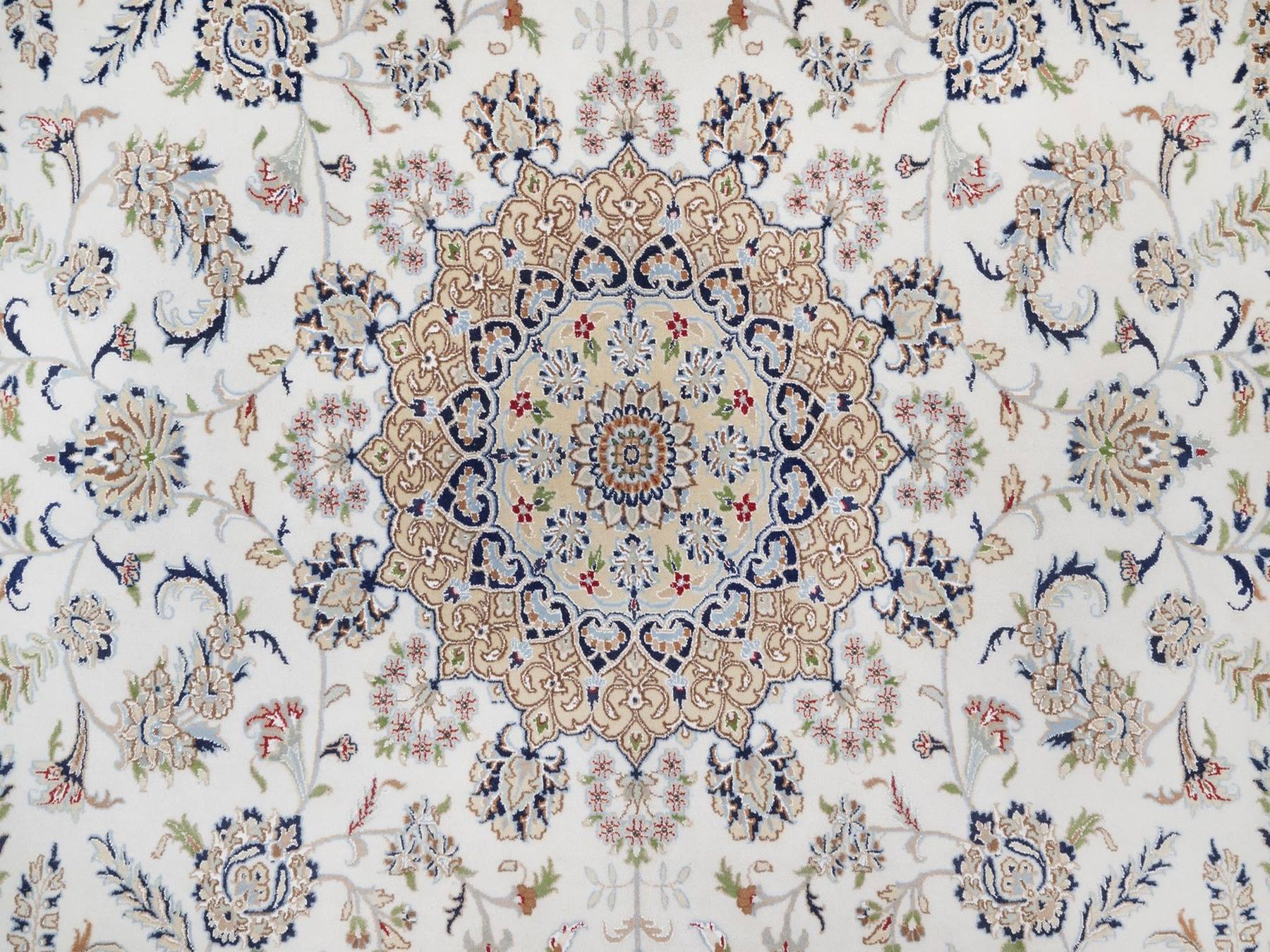 Nain Fine Oriental hand-knotted wool/silk rug in Ivory, 9'7" x 13'11" — SKU O092584 (view 8)