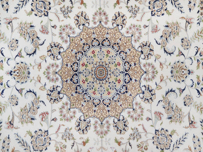 Nain Fine Oriental hand-knotted wool/silk rug in Ivory, 9'7" x 13'11" — SKU O092584 (view 8)