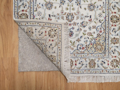 Nain Fine Oriental hand-knotted wool/silk runner in Ivory, 2'9" x 22'5" — SKU O092589 (view 3)