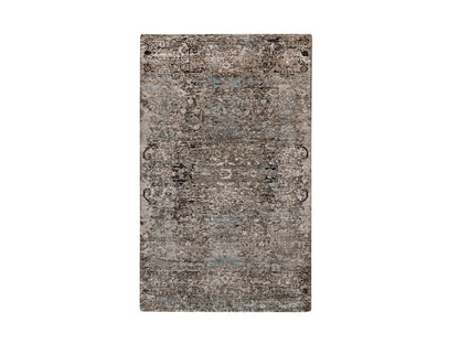 Brown 3'0" x 5'0" Transitional Hand knotted Wool/Silk Rug - Sku: O092592