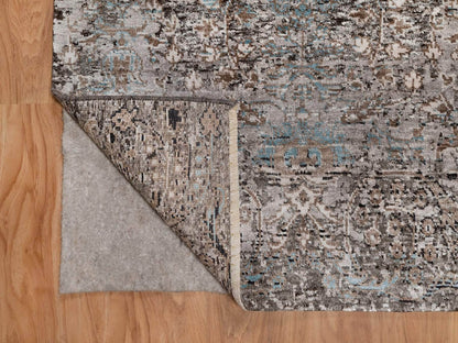 Brown 3'0" x 5'0" Transitional Hand knotted Wool/Silk Rug - Sku: O092592