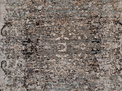 Brown 3'0" x 5'0" Transitional Hand knotted Wool/Silk Rug - Sku: O092592