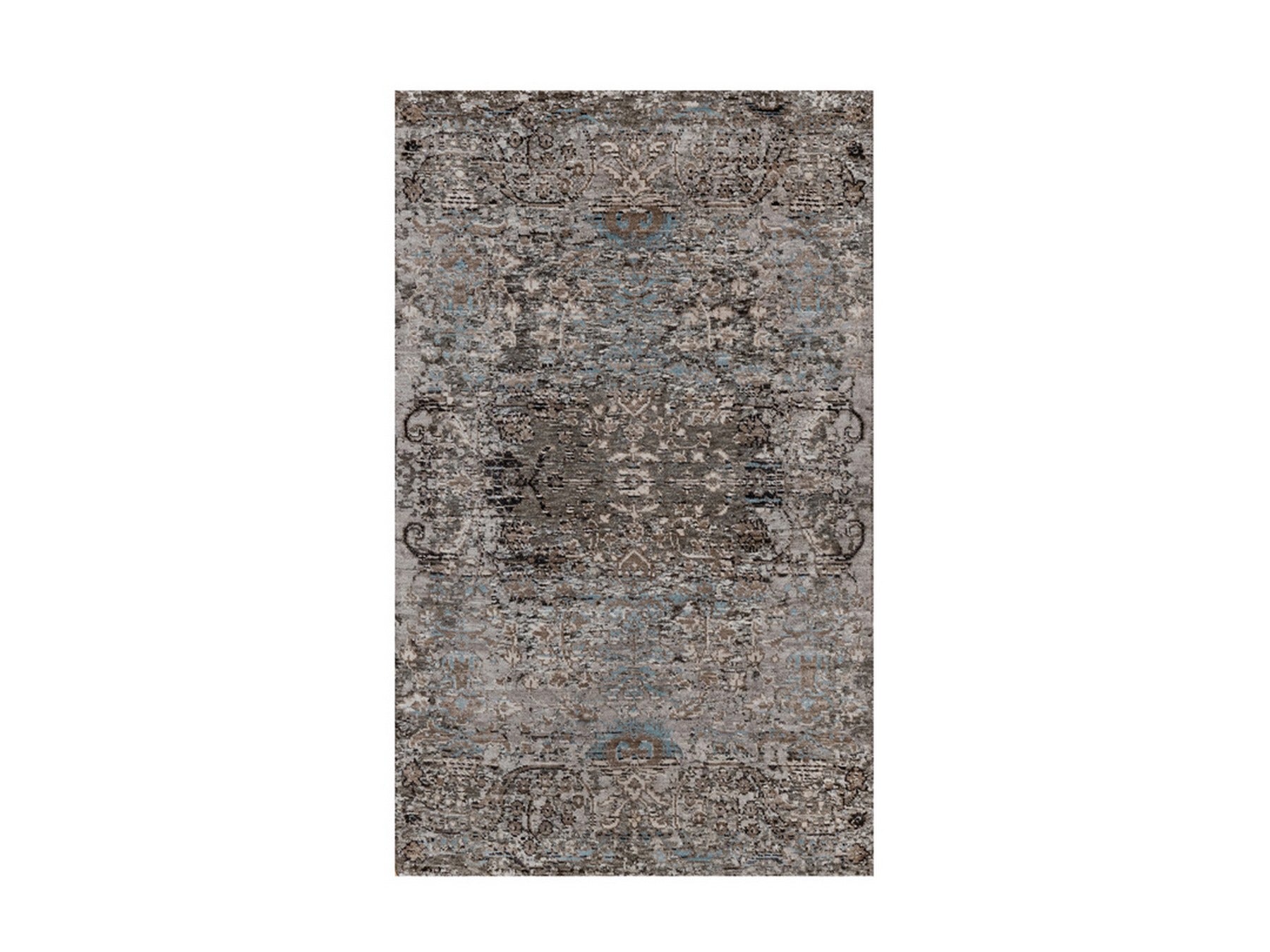 Brown 3'0" x 5'0" Transitional Hand knotted Wool/Silk Rug - Sku: O092594