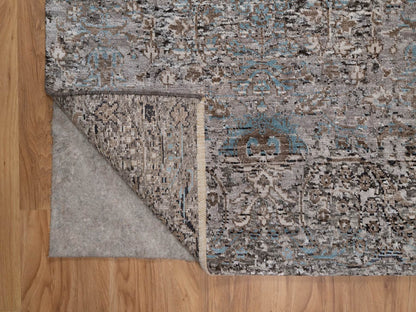 Brown 3'0" x 5'0" Transitional Hand knotted Wool/Silk Rug - Sku: O092594