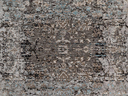 Brown 3'0" x 5'0" Transitional Hand knotted Wool/Silk Rug - Sku: O092594