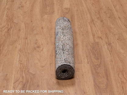 Brown 3'0" x 5'0" Transitional Hand knotted Wool/Silk Rug - Sku: O092594