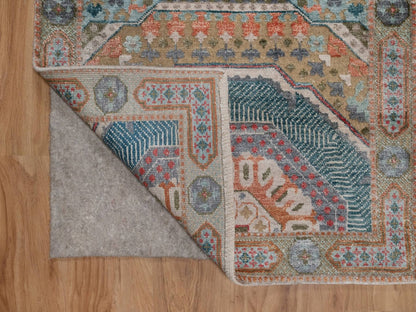 Brown 2'7" x 8'1" Mamluk Hand knotted Wool/Silk Rug - Sku: O092597