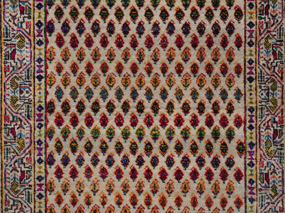 Beige 3'0" x 4'11" Modern and Contemporary Hand knotted Wool/Silk Rug - Sku: O092598
