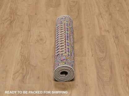 Beige 3'0" x 4'11" Modern and Contemporary Hand knotted Wool/Silk Rug - Sku: O092598