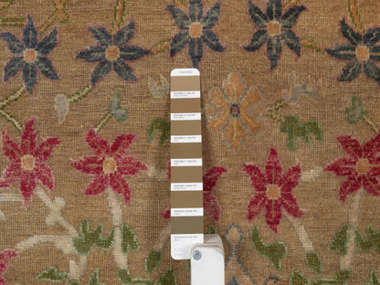 Brown 8'2" x 10'1" Tribal & Geometric Hand knotted Wool/Silk Rug - Sku: O092601