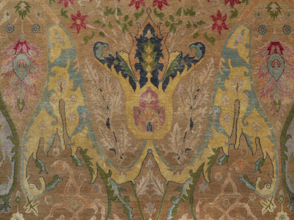Brown 8'2" x 10'1" Tribal & Geometric Hand knotted Wool/Silk Rug - Sku: O092601