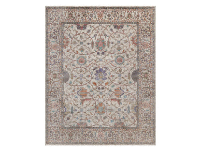 Kashan Fine Oriental hand-knotted silk rug in Ivory, 8' x 10'1" — SKU O092602