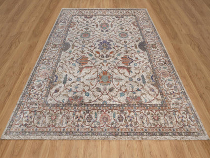 Ivory 8'0" x 10'1" Fine Oriental Hand knotted Silk Rug - Sku: O092602