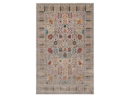 Transitional hand-knotted wool/silk rug in Ivory, 11'7" x 18'3" — SKU O092606
