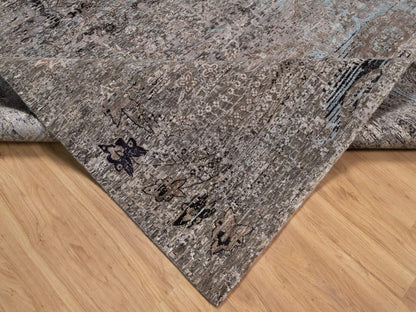 Brown 12'2" x 15'3" Transitional Hand knotted Wool/Silk Rug - Sku: O092607