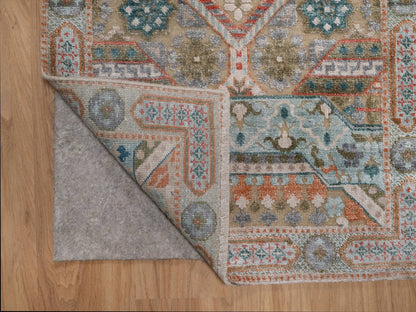 Brown 2'6" x 6'0" Mamluk Hand knotted Wool/Silk Rug - Sku: O092608