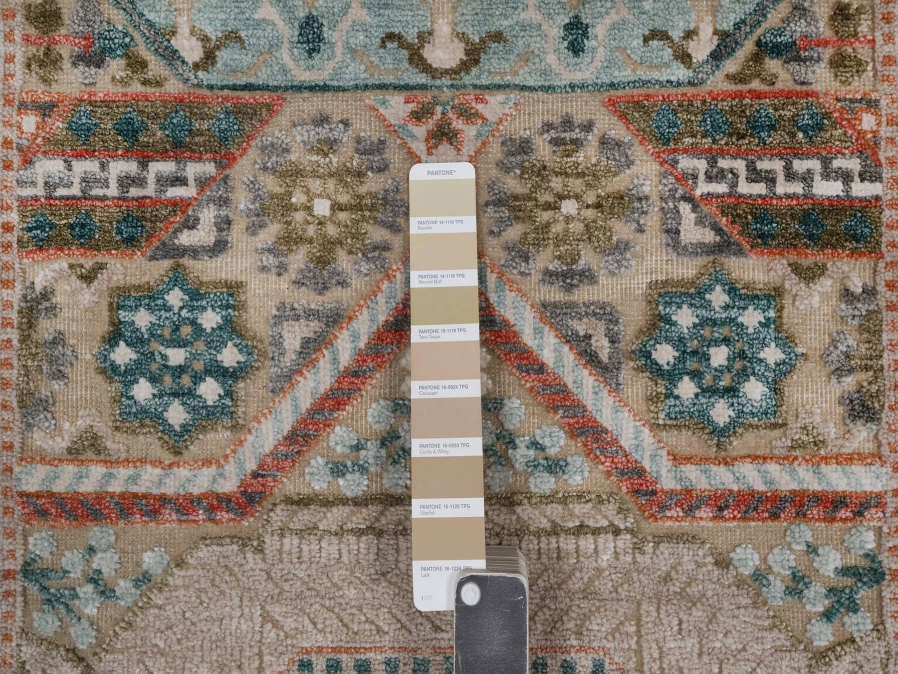 Mamluk Mamluk hand-knotted wool/silk runner in Brown & Gray, 2'6" x 6' — SKU O092608 (view 4)