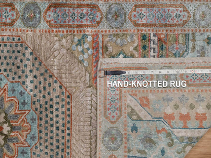 Mamluk Mamluk hand-knotted wool/silk runner in Brown & Gray, 2'5" x 6' — SKU O092609 (view 8)
