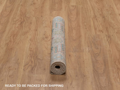 Brown 3'2" x 5'1" Mamluk Hand knotted Wool/Silk Rug - Sku: O092610