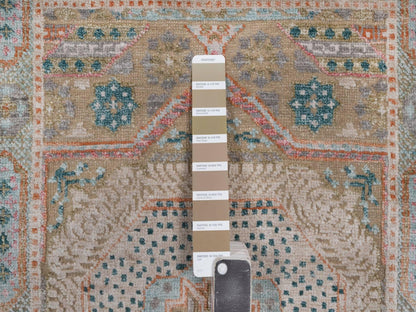 Brown 2'1" x 3'1" Mamluk Hand knotted Wool/Silk Rug - Sku: O092612